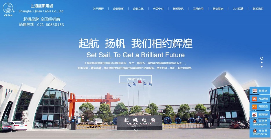 海南起帆电缆－网站建设制作(图1)